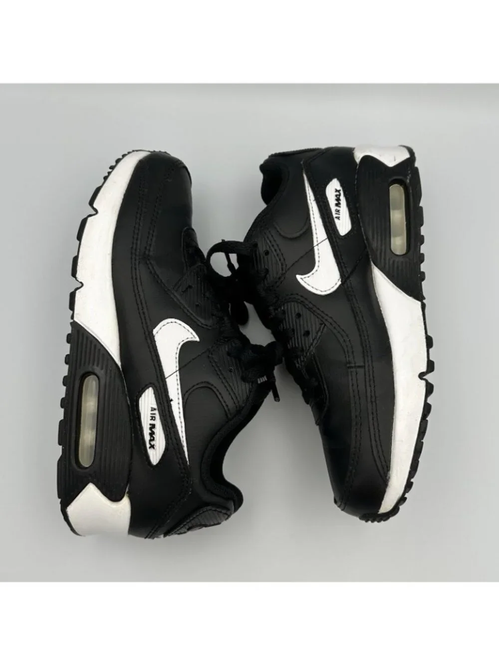 Nike Air Max 90 Youth Size 5.5Y Leather GS Black White Shoes Sneakers CD6864-010